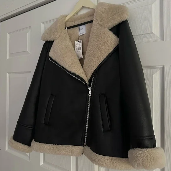 NWT Mango Faux Shearling-Lined Jacket - Picture 5 of 5